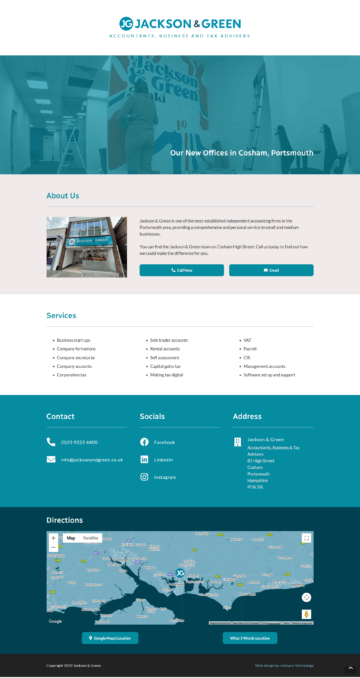 Jackson Green - Full Page - Web Design Portsmouth by Interpro